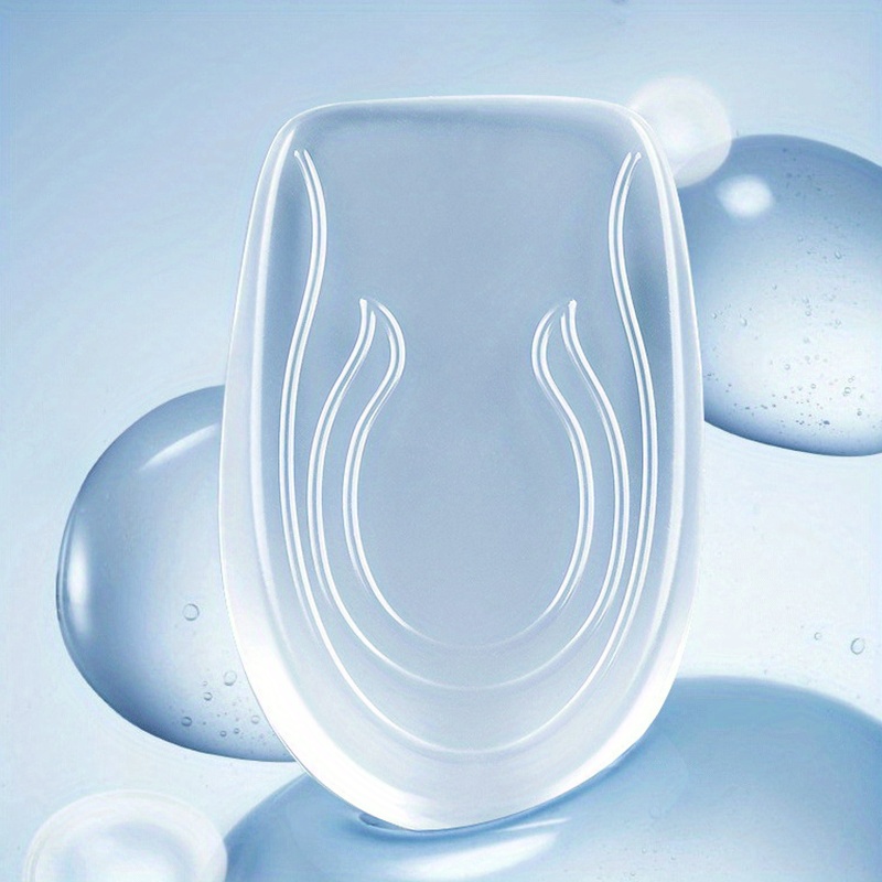 1pair Silicone Transparent Heightening Insoles, Men's And Women's Invisible Half Pads, Heel Lifting Pads, Elastic Arch Support Pads