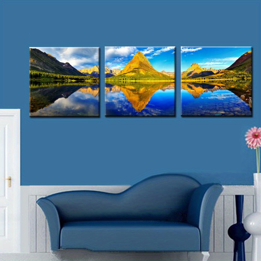 3 Unids/set Art Canvas Print Posters Mountain Lake Nature - Temu