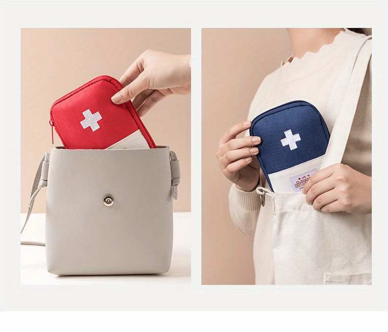 Small Size Portable Personal Medicine Pill Storage Bag Storage Box Daily Medical First Aid Bag Macaron Color