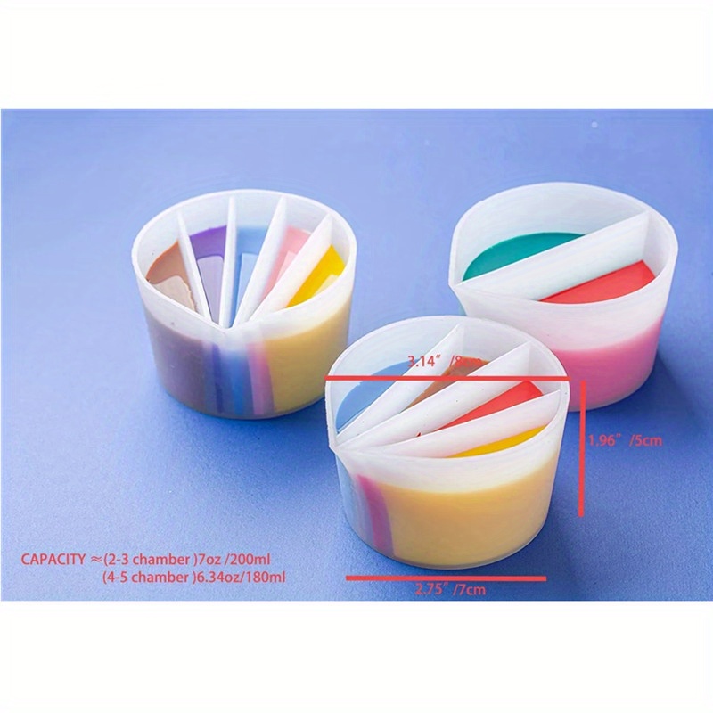 Diy Epoxy Silicone 2/3/4/5 Color Mixing Split Cup Silicone Temu Canada