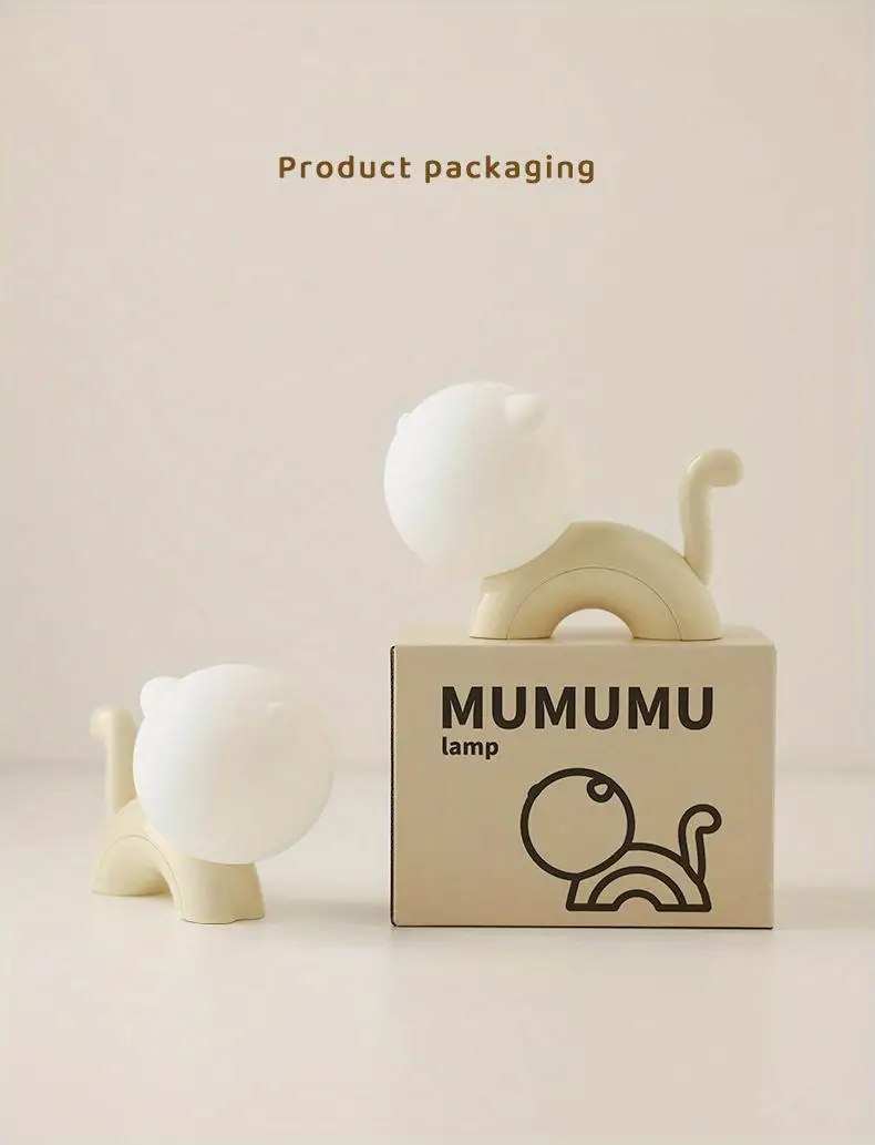 1pc cute cat lamp night light silicone touch bedside light for kids women ideal desk decor aesthetic stuff perfect funny gifts for any occasion add a cozy glow to your room details 8