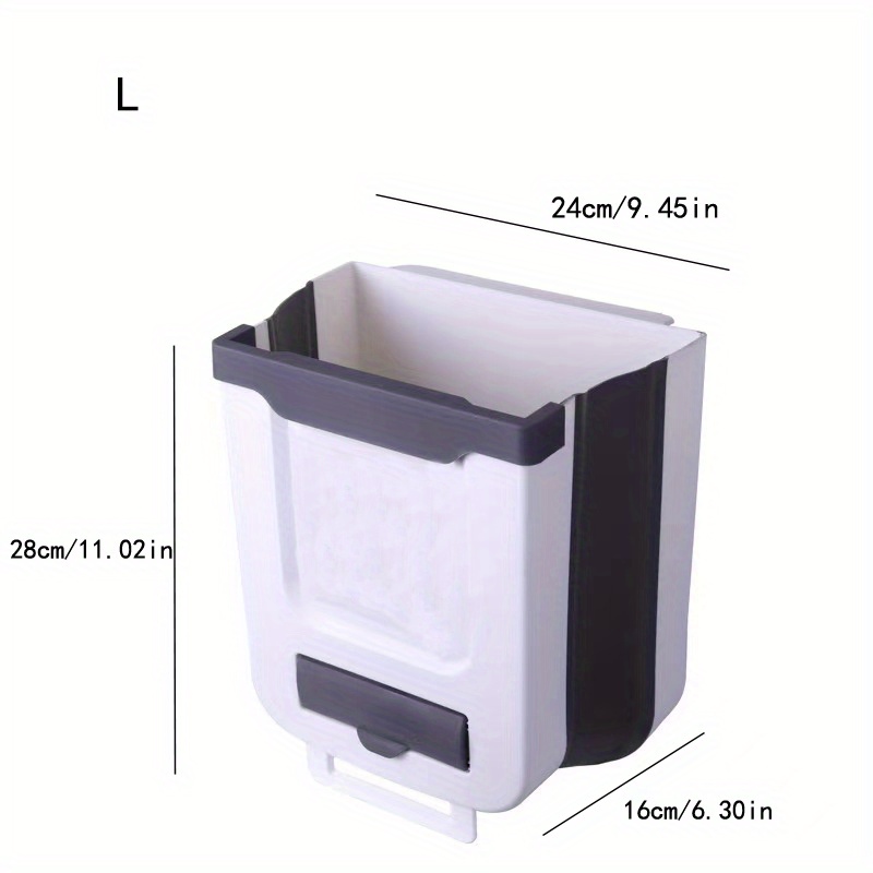 1pc Hanging Trash Can, Foldable Waste Bin, Multifunctional Collapsible Hang  Plastic Garbage Can For Cabinet/Car/Bedroom/Bathroom