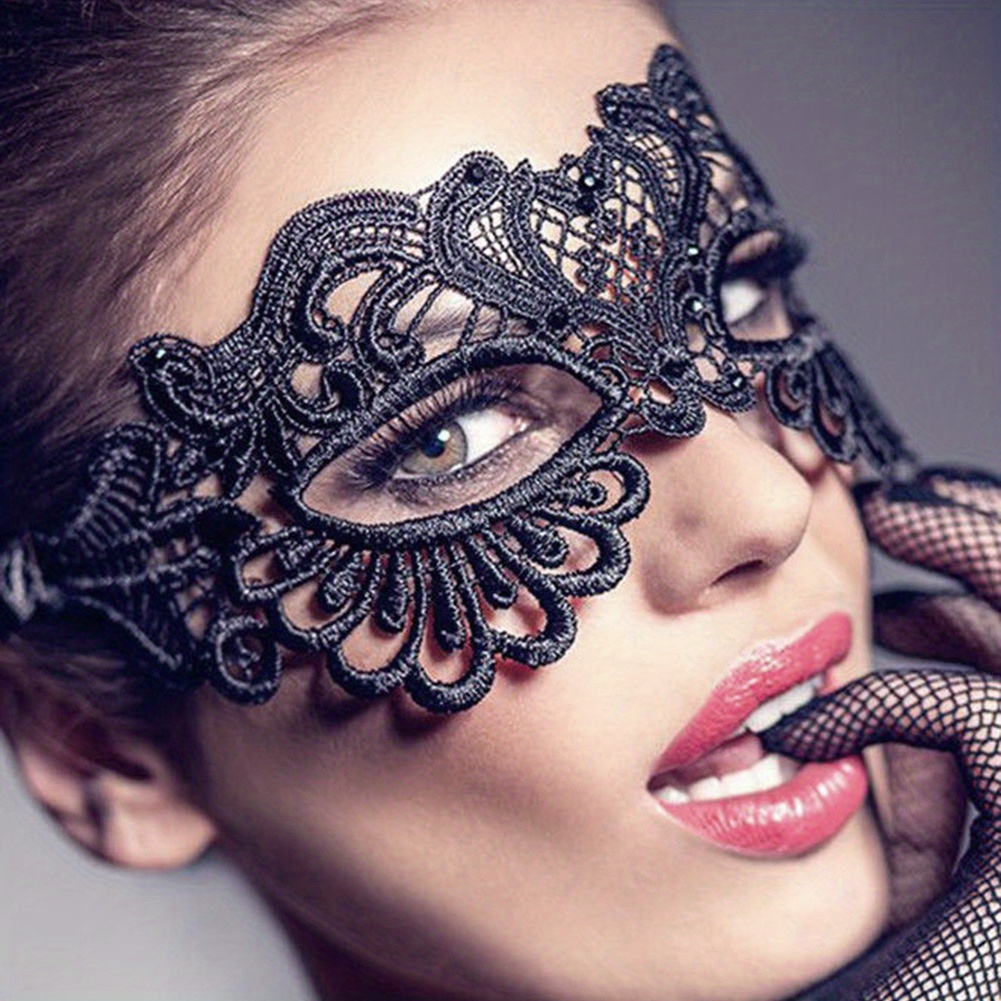 Black Sexy Flexible Lace Mask Eye mask For Ball Party - Temu