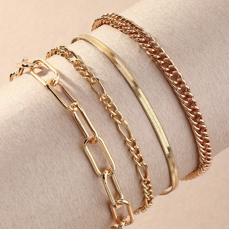 MultiLayer Metal Heart & Bead Decor Anklet