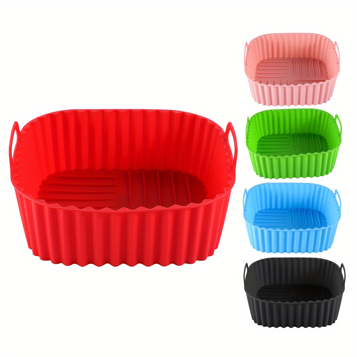 Silicone Air Fryer Liners Square - Reusable Airfryer Silicone Basket - Easy  to Clean Air Fryers Silicone Pot for 5 to 8 Qt Air Fryer Baking Tray Oven