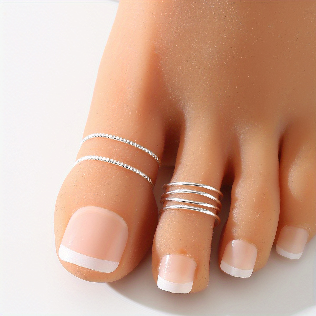 Hollow Toe Ring Set Adjustable Copper Foot Open Cuff Ring - Temu