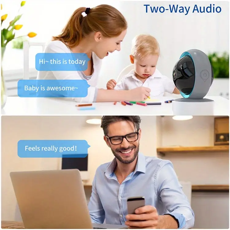 5g dual band 1080p smart wireless wifi home camera 360 degree rotation hd infrared night vision two way voice intercom mobile phone remote control indoor home monitor details 3