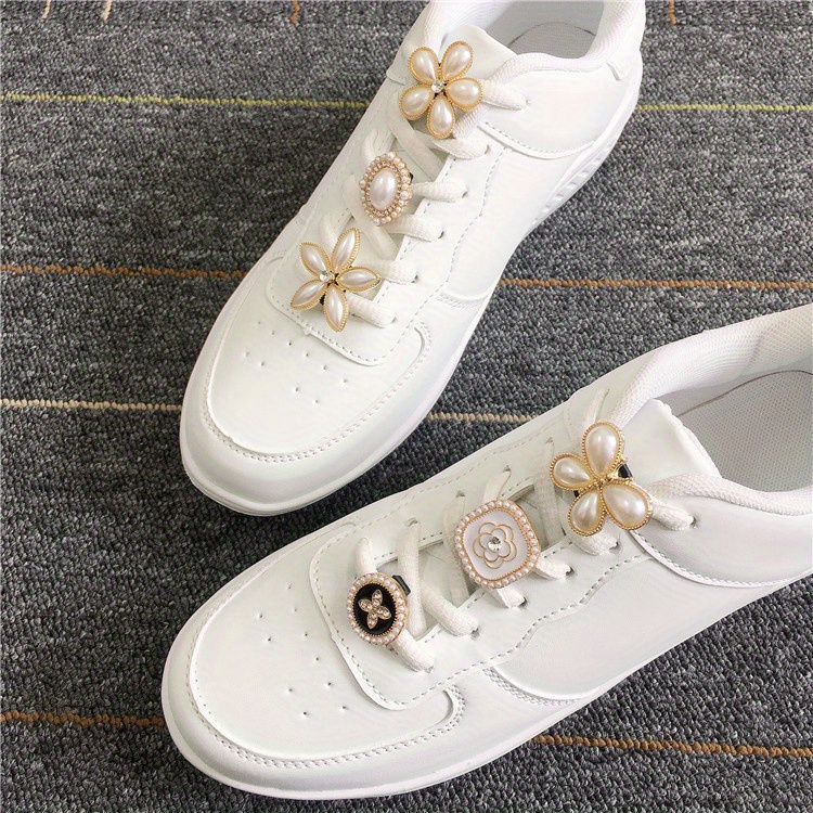 Lacci delle scarpe in metallo fiocco lacci delle scarpe accessori per scarpe  strass lucidi scarpe da donna accessorio decorativo decorazione fibbia  perla 1 pz - AliExpress