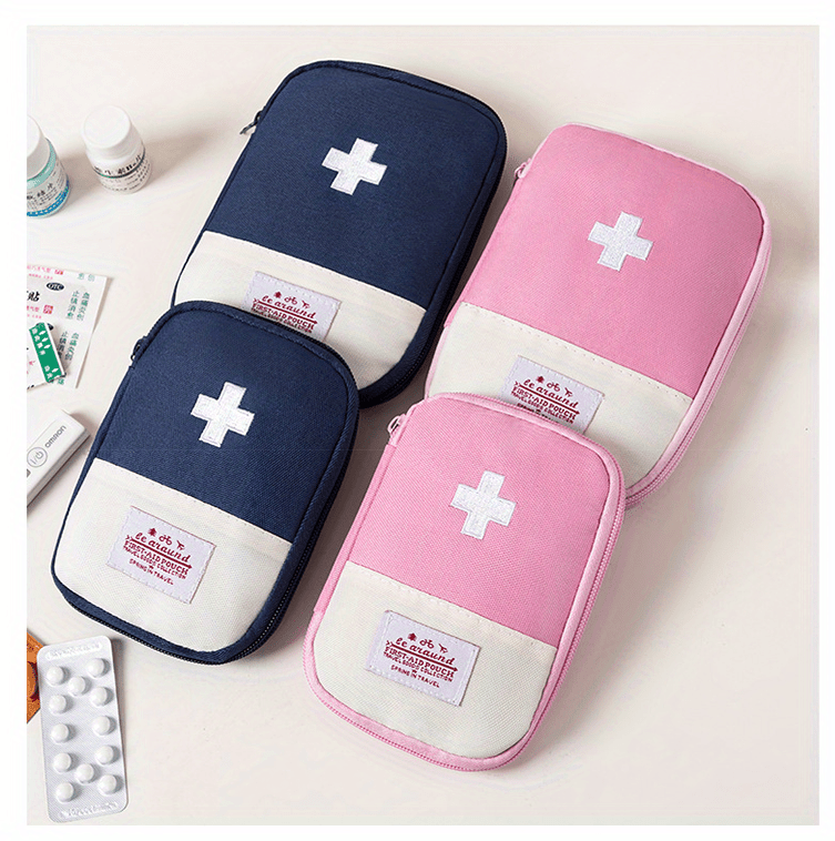 Small Size Portable Personal Medicine Pill Storage Bag Storage Box Daily Medical First Aid Bag Macaron Color