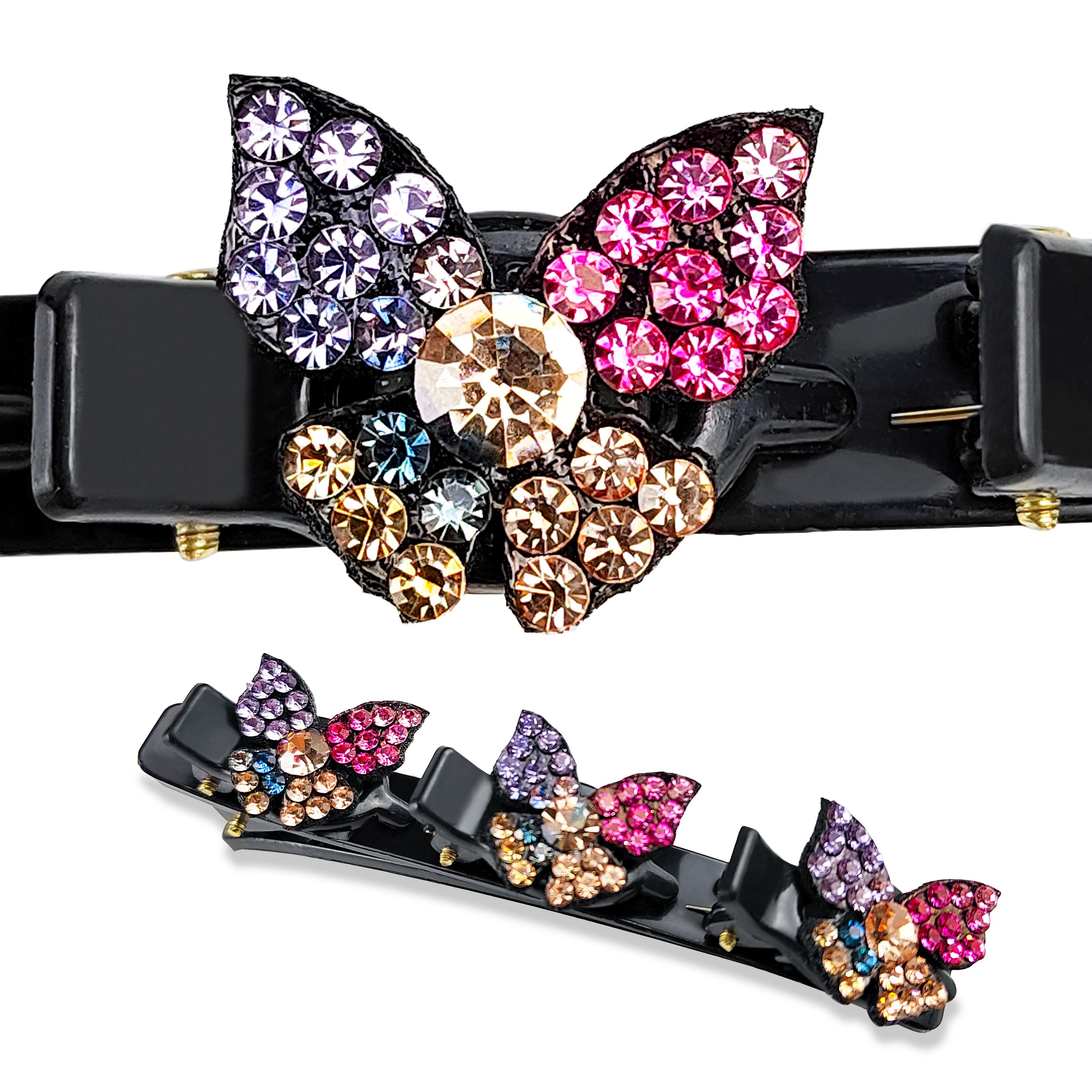 Vintage Braids Hair Clips Women Sparkling Rhinestone Crystal Temu