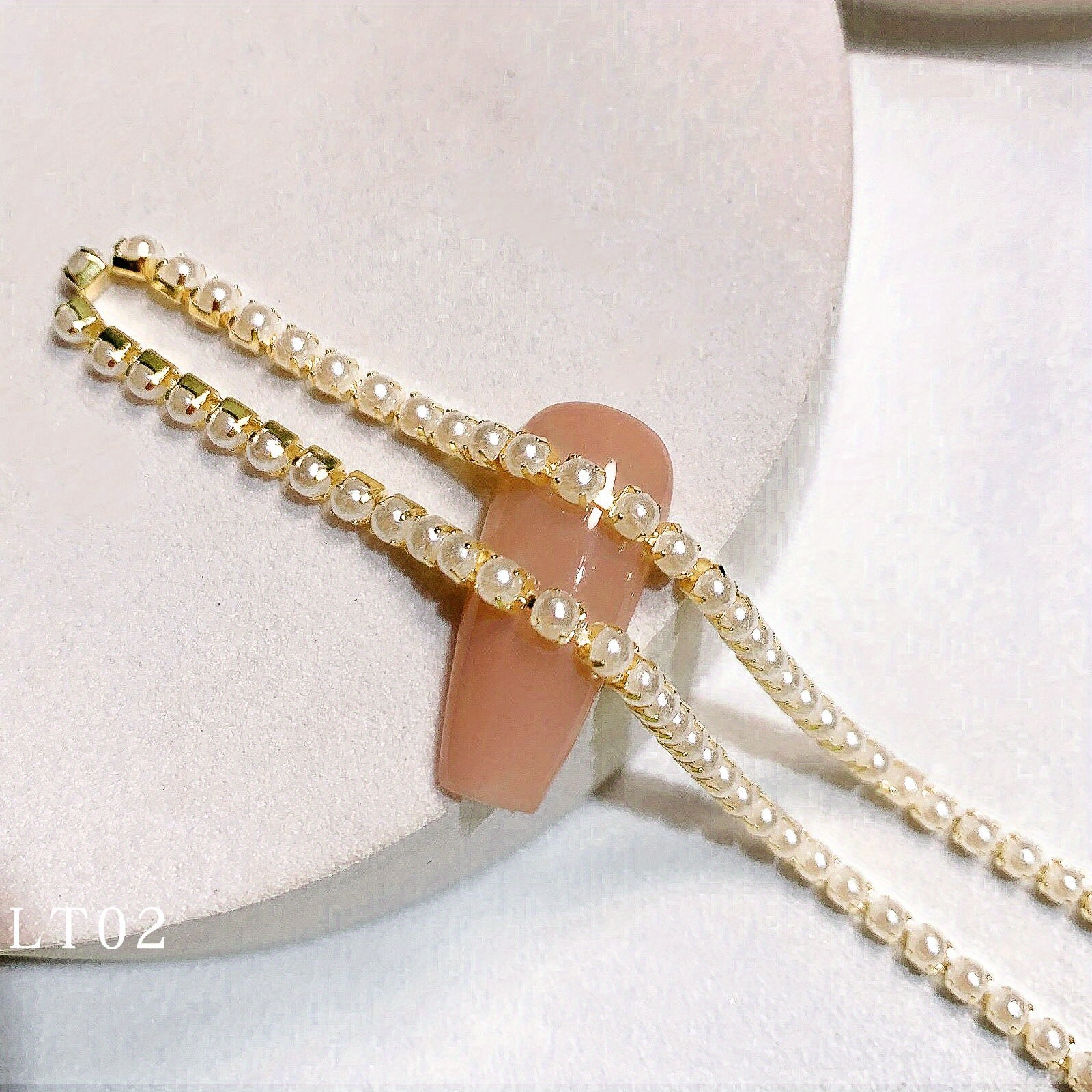 Pearl Claw Chain Nail Rhinestone 3d Metal Golden Silver Ab - Temu