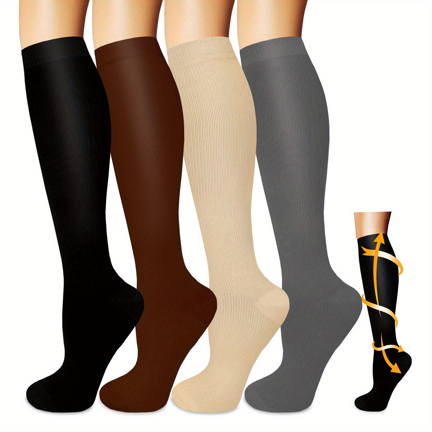 8 Pairs Copper Compression Socks for Women & Men Circulation XX