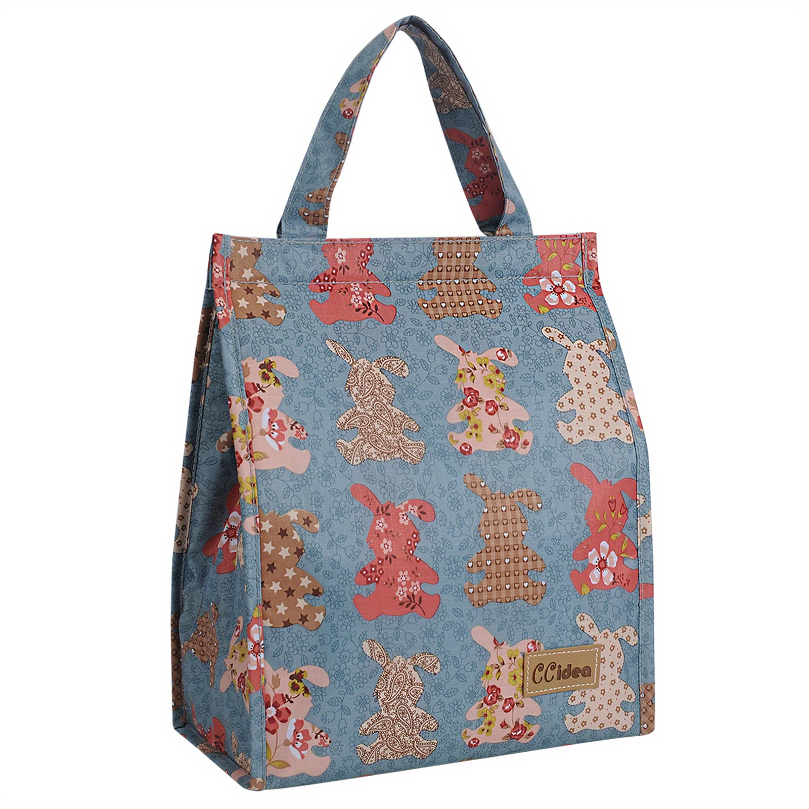 Floral Pattern Lunch Bag Simple Insulated Lunch Box Reusable Temu