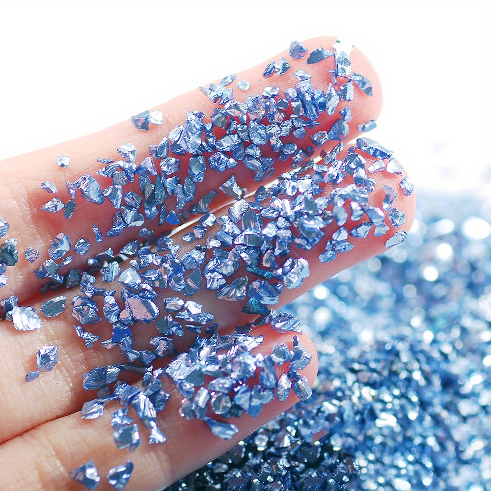 Hisenlee 200G Crushed Glass Irregular Stone Chunky Sequins Iridescent  Flakes for DIY Epoxy Resin Nail Art 2-4MM Embellishment Accessories  (Colourful)