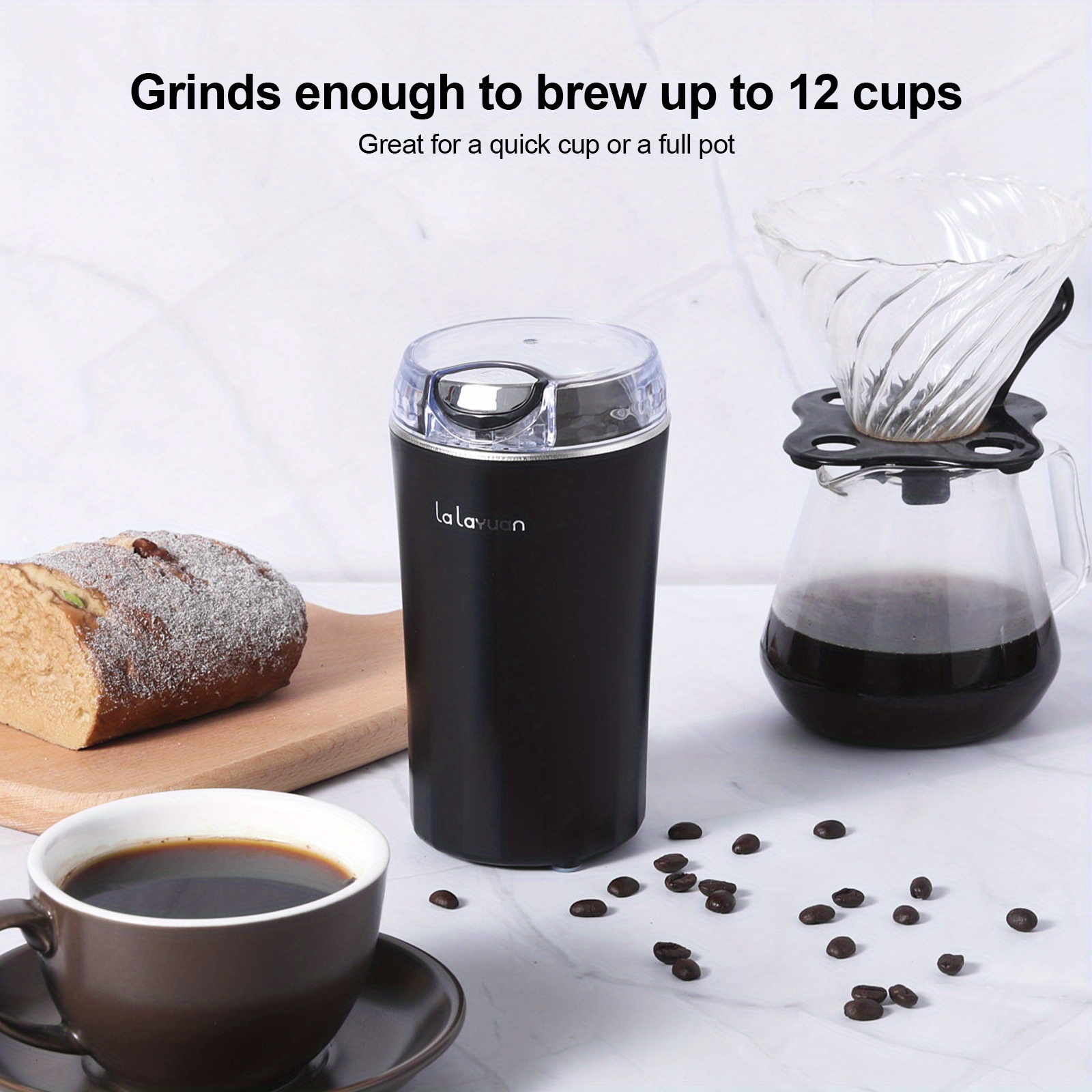 Electric Coffee Grinder, Multi-functional Electric Grinder, Coffee Bean,  Seed And Herb Grinding Spices Blender, Gr-ac350, Pure Copper Motor, Power:  200w, Easily Grind Variety Of Beans And Ingredients; 500ml Capacity 304  Stainless Steel