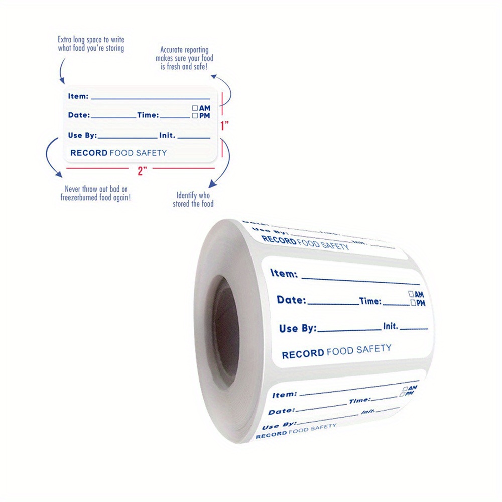 Food Date Selfadhesive Roll Sticker Label Temu