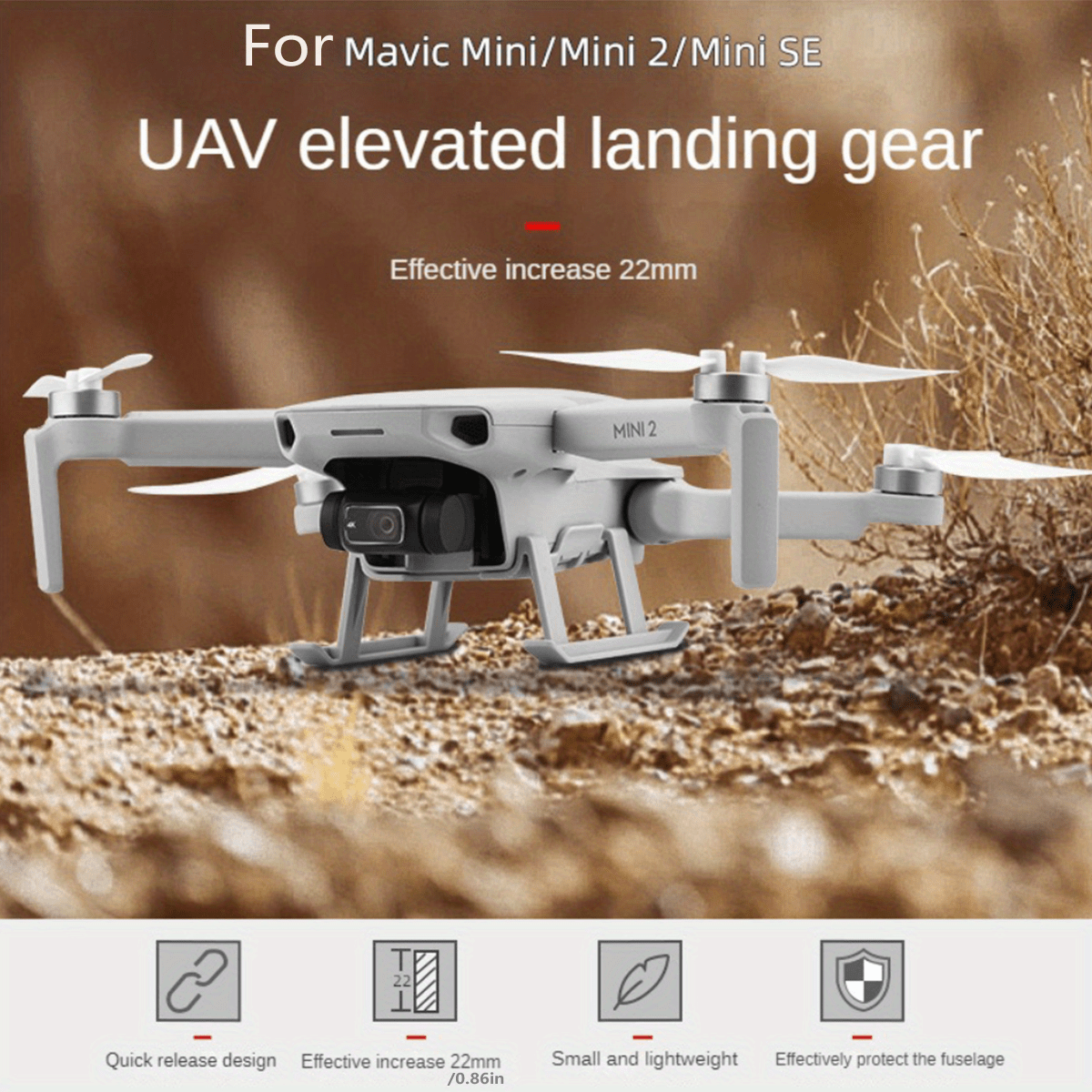 Accessori carrello di atterraggio Supporto Uav per Dji Mini Se / Mini 2 /  Mavic Mini