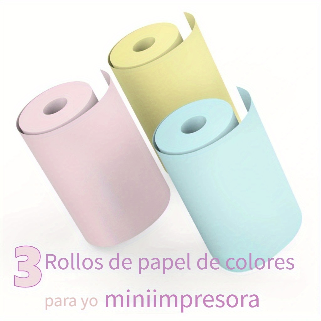Mini impresora de papel 57mm ancho color blanco papel continuo autoadhesivo  transparente rollos de pegatina para impresora fotográfica portátil hd