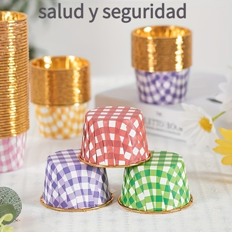 100 fundas para cupcakes, moldes para magdalenas, papel de aluminio para  hornear (rosa)