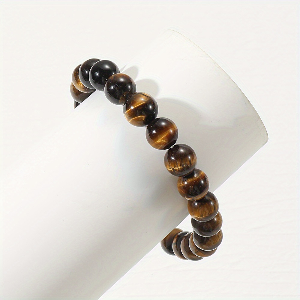 Natural Rare Jewelry Tiger's Eye Round Beads Stretchy Bracelet Wholesale  Price