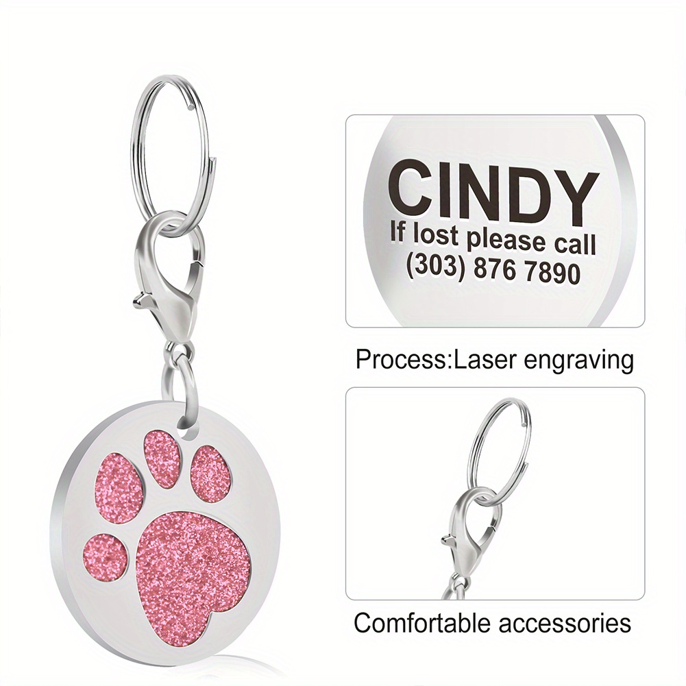 Personalized Dog Tag Pets Customizable Engraved Dog Name Tag Temu