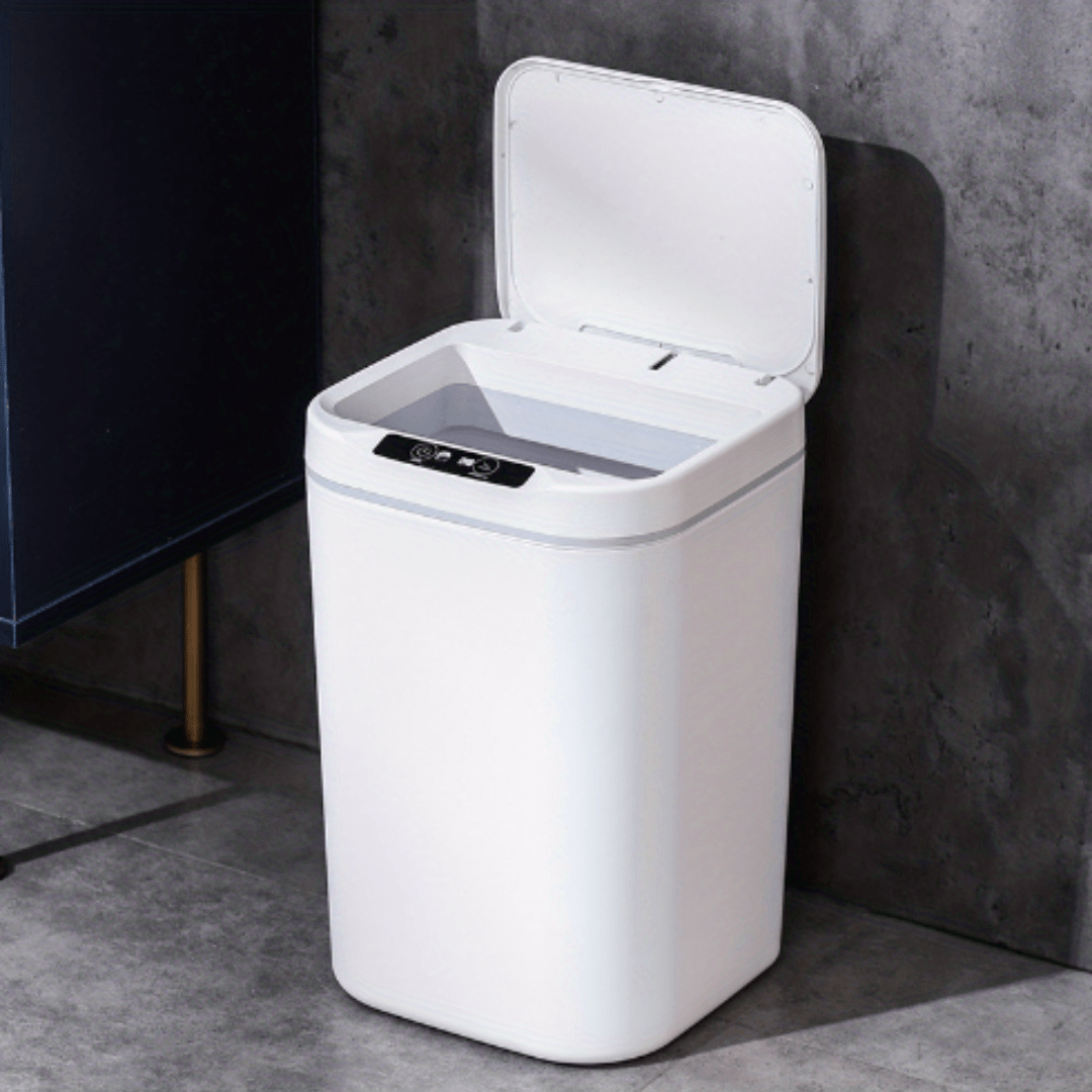 Smart Trash Bin Small Office Garbage Cans Automatic Lid - Temu