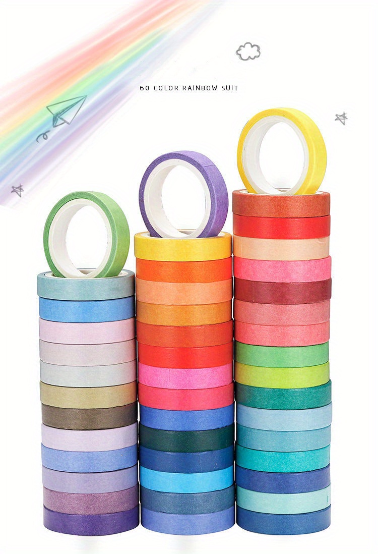 5Rolls Scarlet Plain Color Washi Tape - Perfect For Journal Decorations