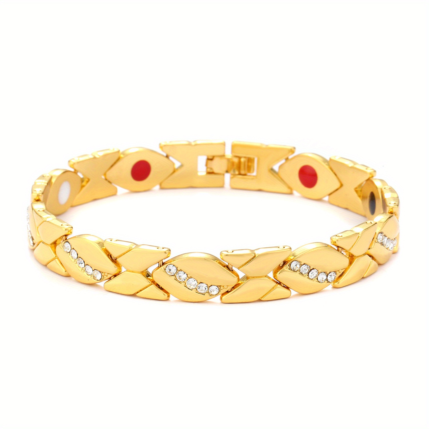 Men's Leaf Magnetic Bracelet with Diamond