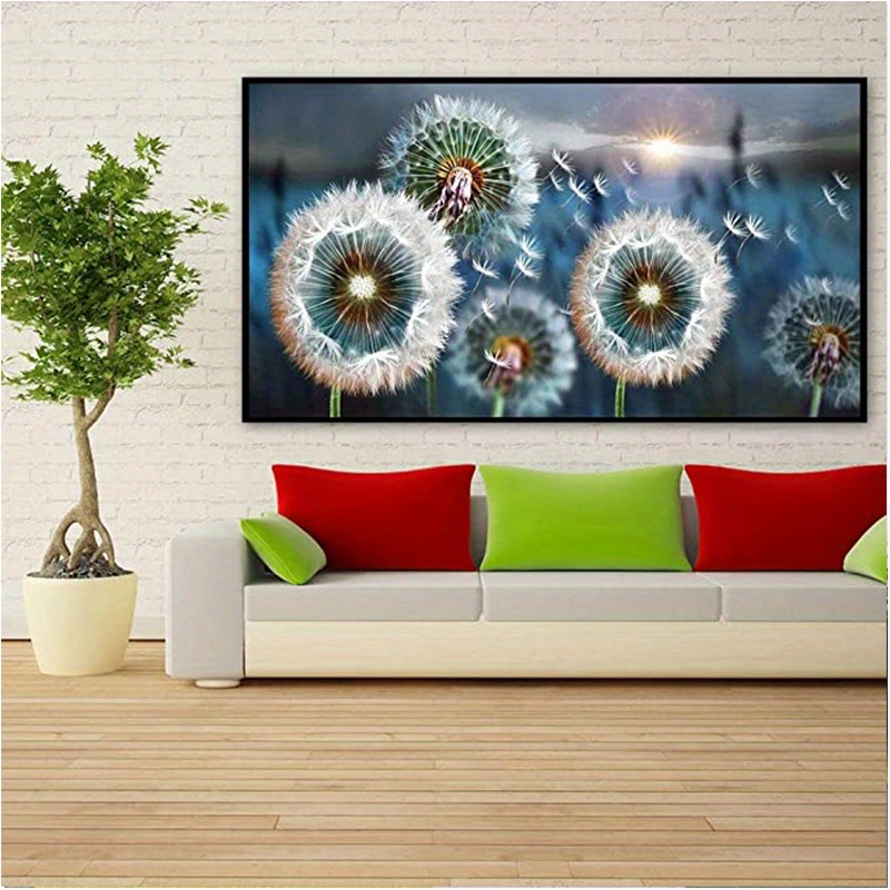 5d Diamond Art Painting Large Dandelion Diamond Painting - Temu