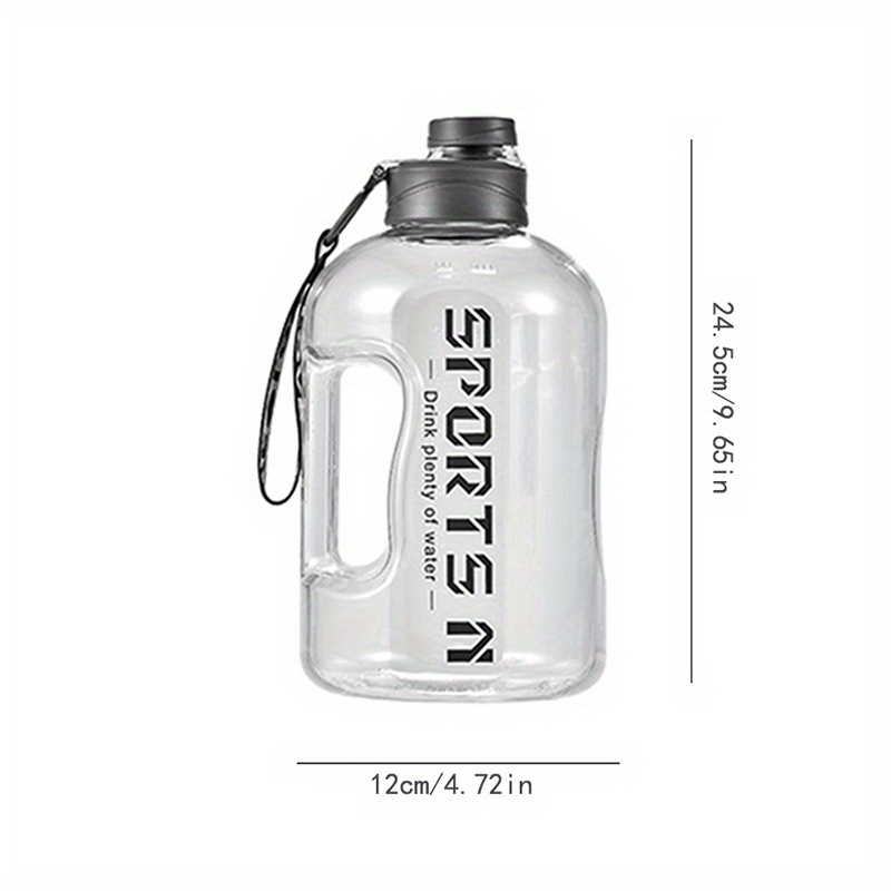 1pc 1700ml Large Capacity Black Space Cup, Portable Fitness Water Bottle  For Men And Women, Outdoor Sports
