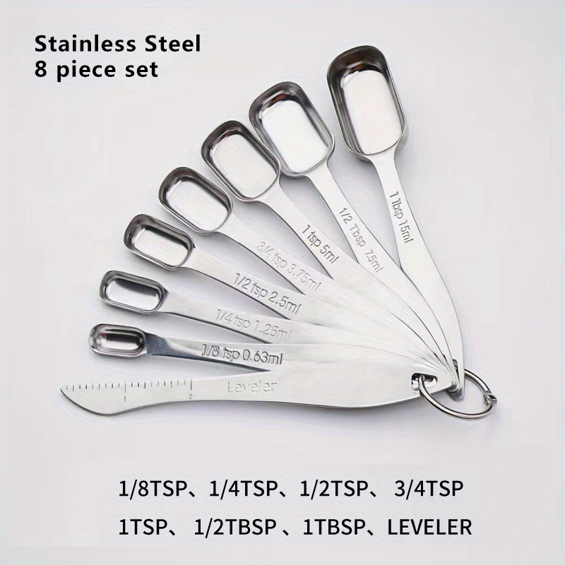 Stainless Steel Seasoning Spoon Scale Measuring Spoon Square - Temu