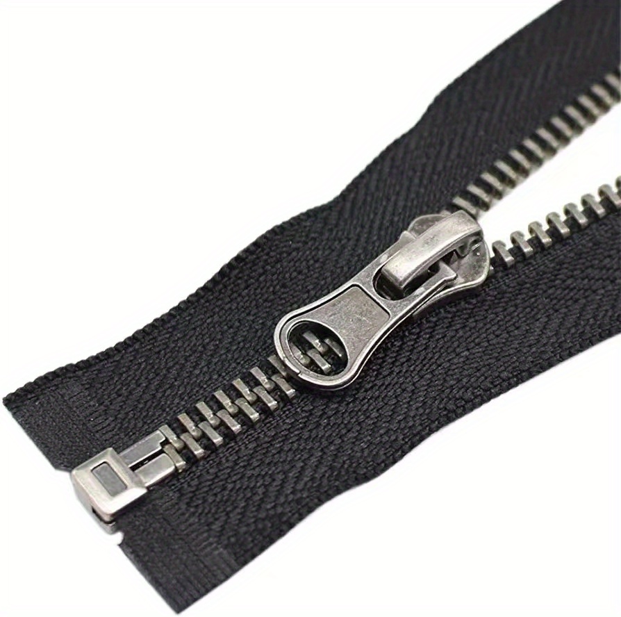 5 Silvery Separating Jacket Zipper Large Metal Zipper Black - Temu