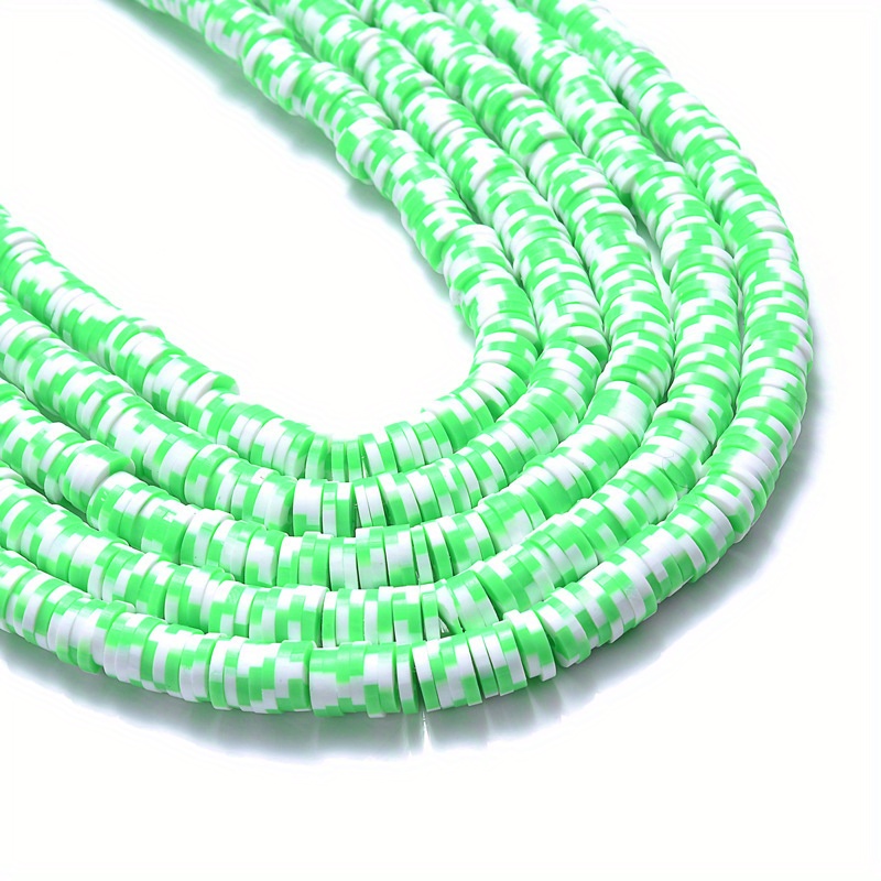 1 Strand Polymer Clay Bead Strands Column Polymer Clay Beads Barrel Loose  Spacer Beads for Earring Anklet Bracelet Necklace Jewelry Making (Green