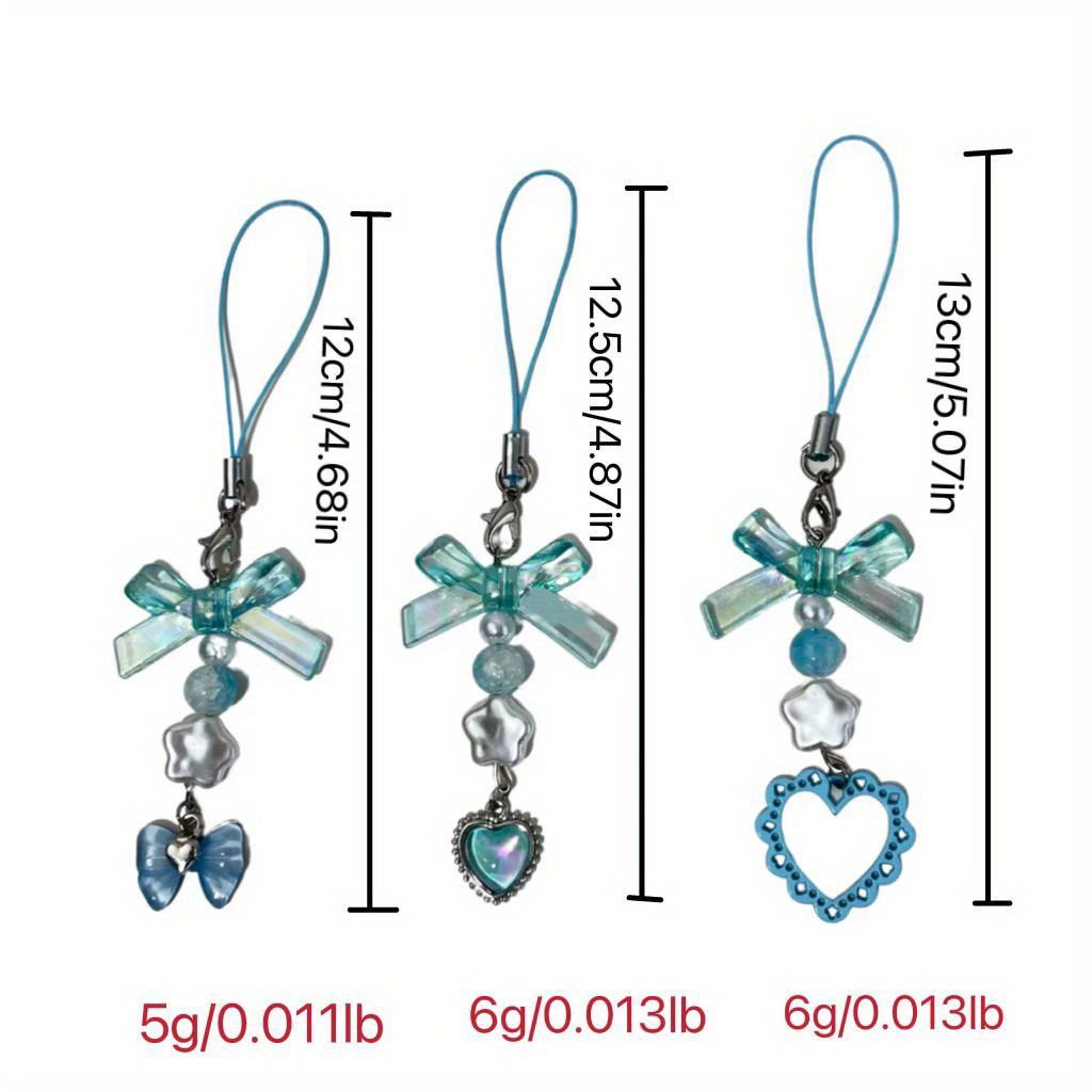 Blue Beads Hanging Mobile Phone Chain Lanyard For Fashionable Wear ...