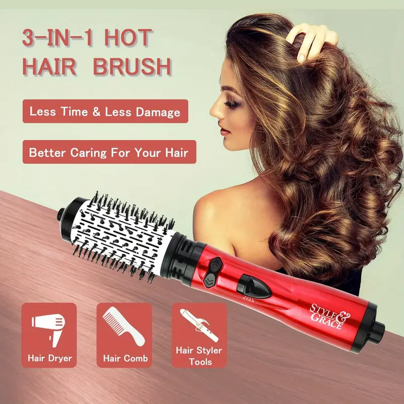styling tools and hair dryers suitable for home salons rotating hair dryer brushes 2 in 1 electric rotating curling combs suitable for stylish and energetic curls details 7