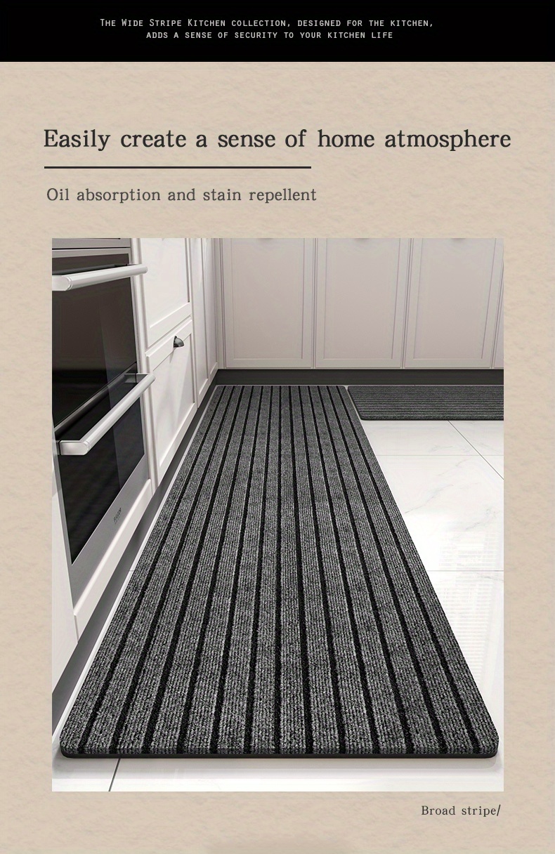 Soft Thickened Kitchen Mat, Striped Non-slip Oil-proof Floor Mat, Durable  Waterproof Runner Rug, Dirt-resistant Floor Mat, Machine Washable, Entrance  Doormat, Kitchen Living Room Laundry Bathroom Water-absorbing Floor Mat Set  - Temu