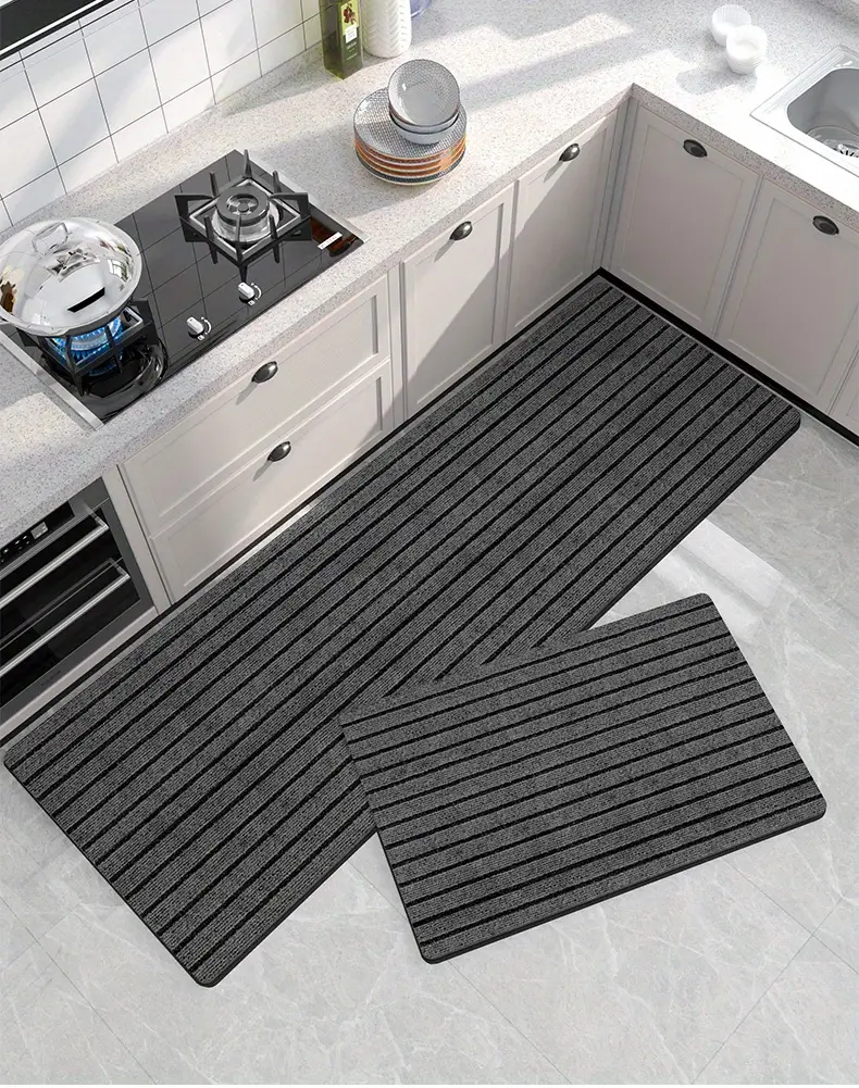LBTIUC Cushioned Kitchen Mat Large Kitchen Floor Mats for in Front of Sink  Waterproof Non-Slip Green Apple Fruits Pattern Kitchen Mats and Rugs