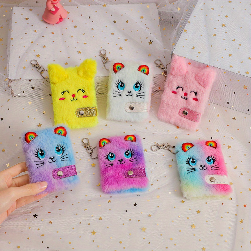 Journal - Kawaii Cute Fluffy Plush Cat Journal Notebook