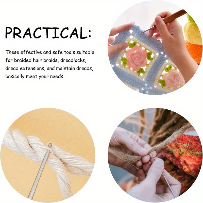 1/3pcs Latch Hook Crochet Needle Braid Craft Knitting Tools Crochet Hook  Hair Weave Crochet Needle Wigs Knitting Hair Extensions Styling Tools
