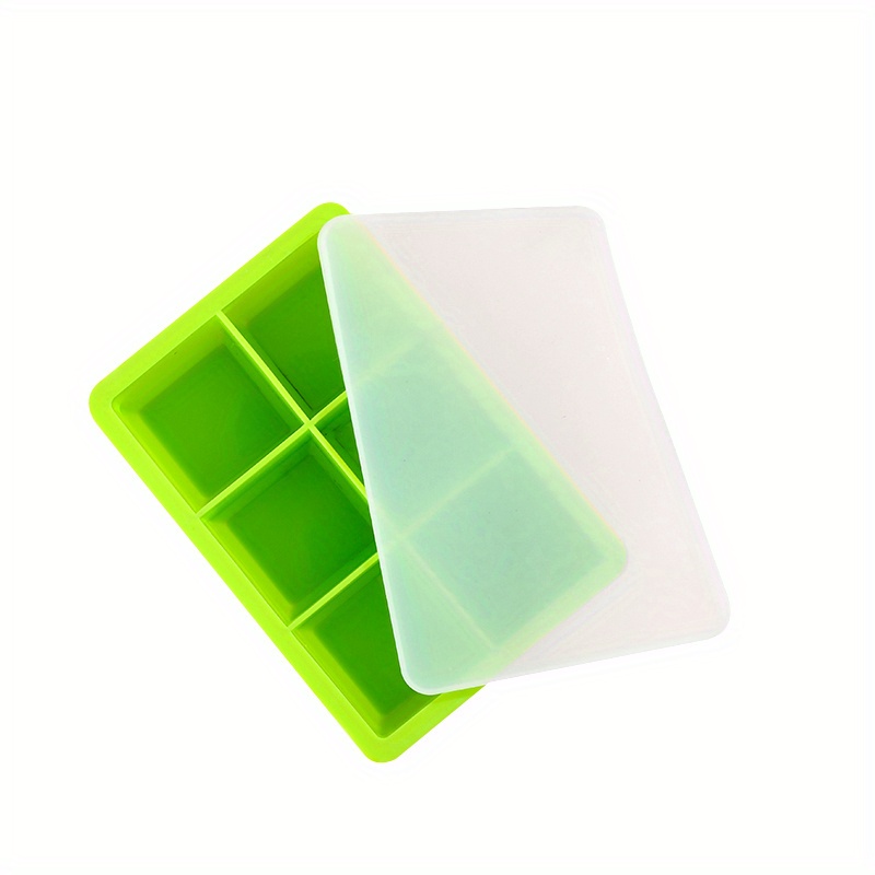 Large Square Ice Cube Trays for Freezer with Lid-6 Silicone Ice Tray Ice  Cube Mold Ice Pick Ice Maker,Easy-Release Reusable Ice Cube in Ice