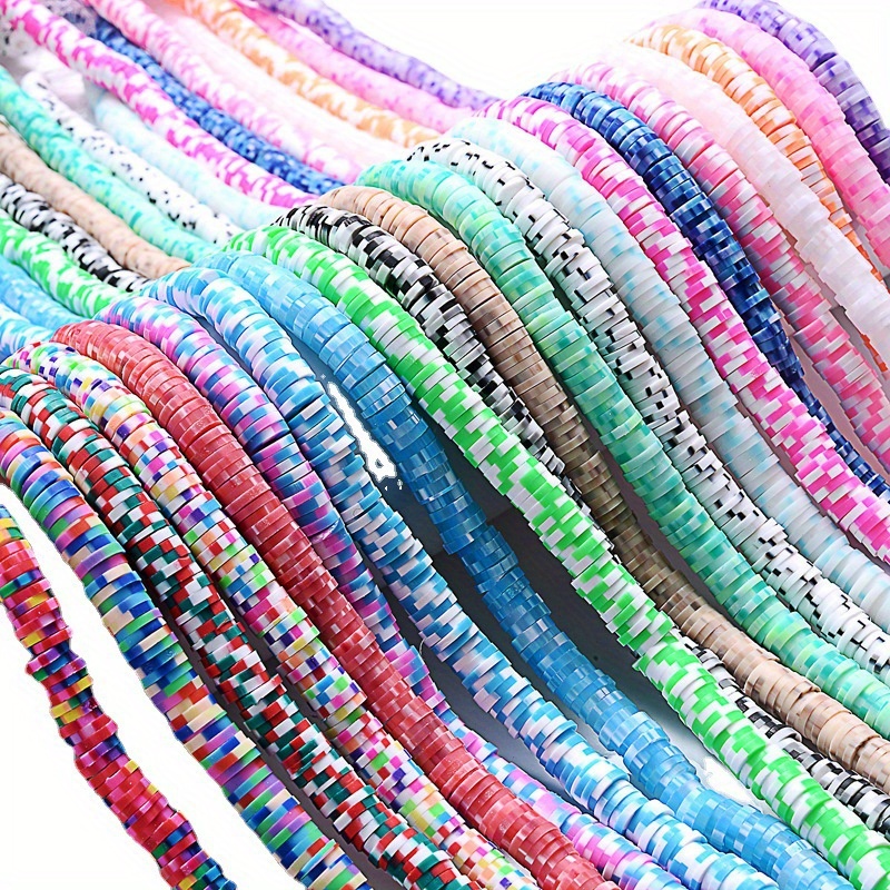 Tondiamo 57000 Pieces 150 Strands Clay Beads 6 mm Polymer Flat Beads Round  Clay Beads Handmade Circle Bead Bulk for Bracelet Jewelry Making Necklace