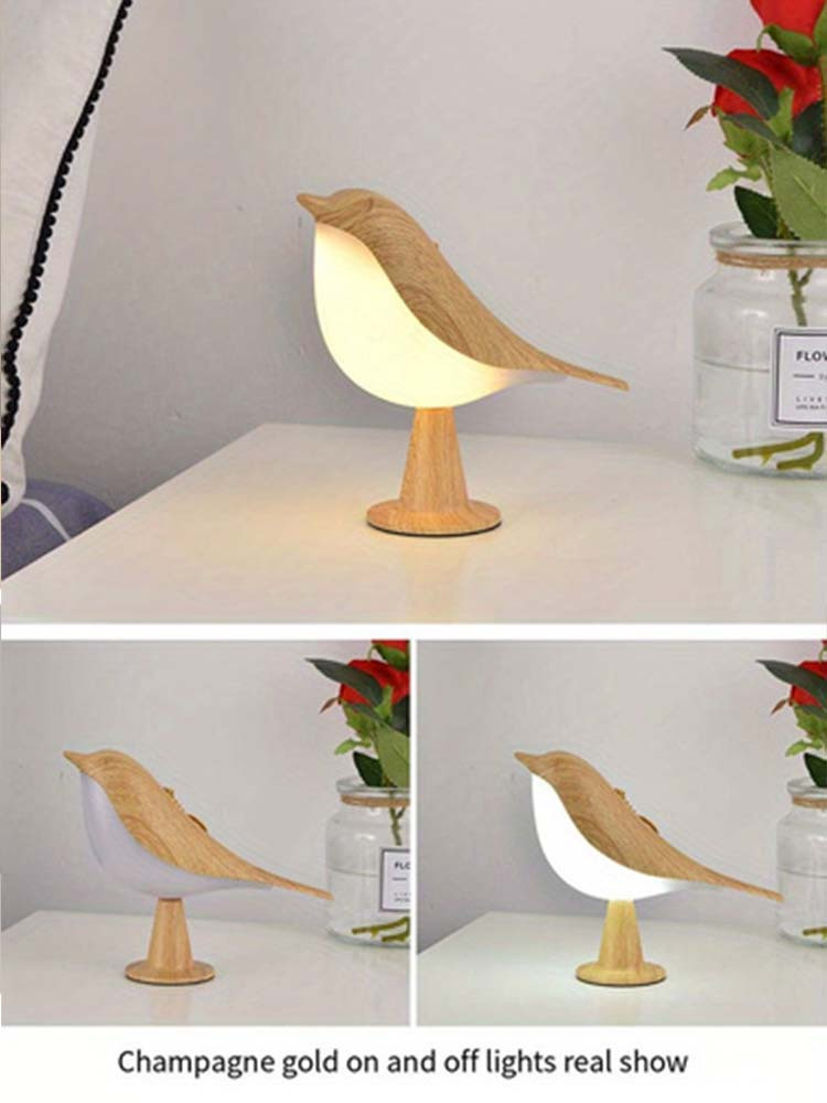 1pc magpie night light cute little bird night light with touch control modern dimmable rechargeable aromatherapy table lamp for bedroom nursery office car home decor details 7