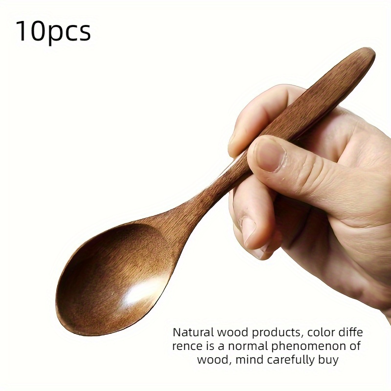 2 uds vajilla cuchara de madera cocina Ramen cuchara sopa cuchara mango  largo accesorios brillar Electrónica
