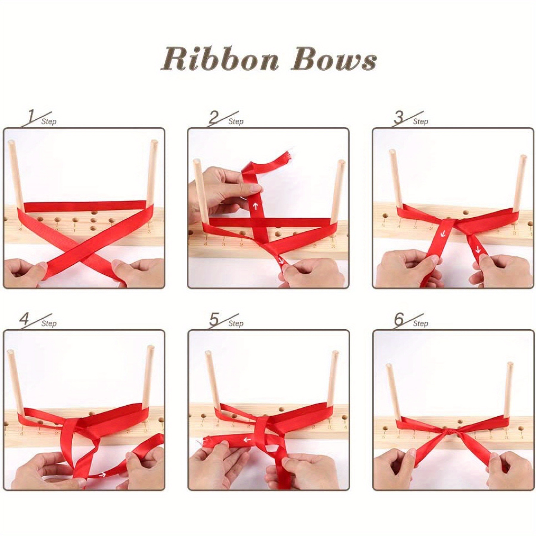 EDOBLUE Extended Bow Maker for Ribbon for Wreaths - Wooden Ribbon