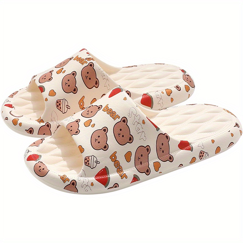 Print Cartoon Animal Eva Men Slippers Summer Thick Platform Soft Heel  Non-slip Sole Home Indoor Man Bathroom Slides - Temu