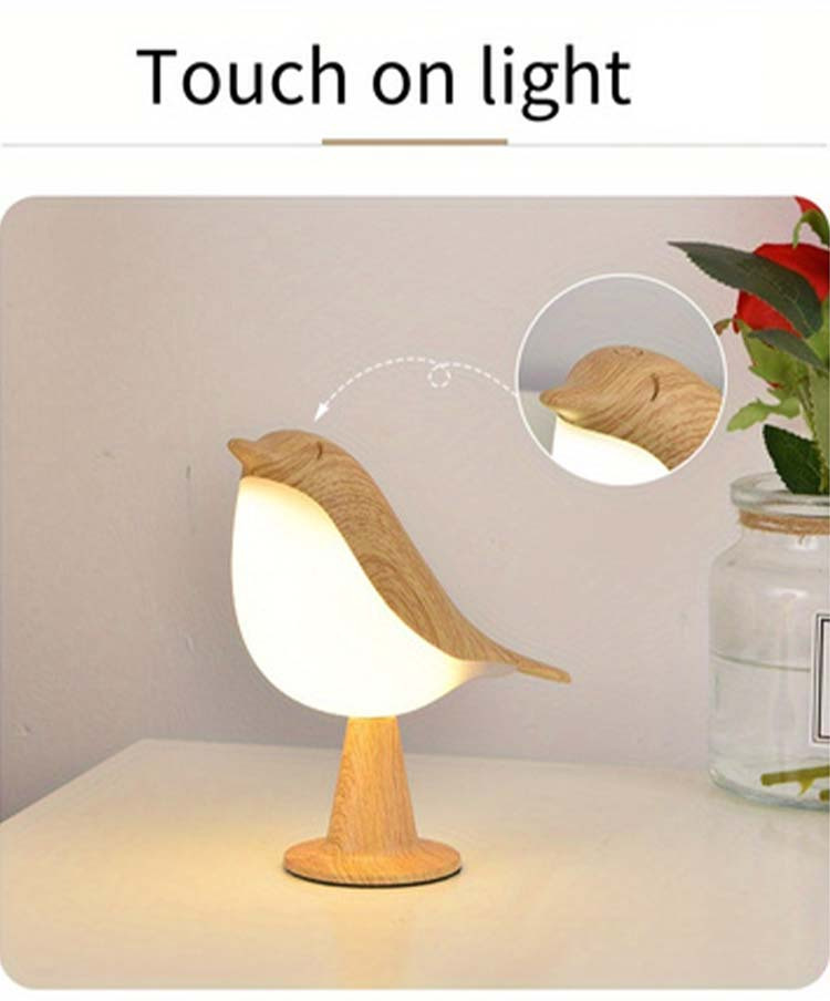 1pc magpie night light cute little bird night light with touch control modern dimmable rechargeable aromatherapy table lamp for bedroom nursery office car home decor details 2
