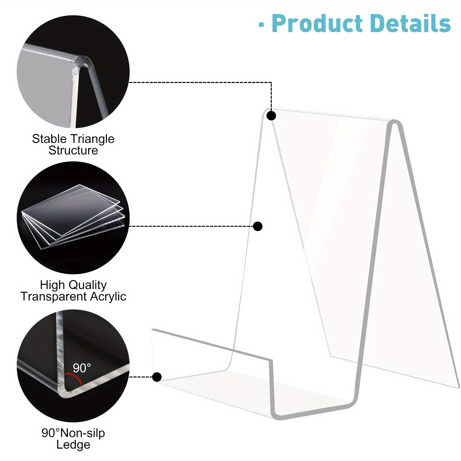 QWORK® Acrylic Folding Reading Book Stand With Height Adjustable 360
