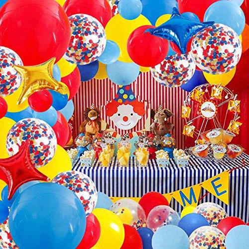 Kit Arco Palloncino Circo Carnevale, 110 Pezzi Ghirlanda Arco Palloncino  Rosso Blu Giallo Con Palloncini In Lattice Blu Rosso Giallo Palloncini  Coriandoli Stelle Per Decorazioni Festa Di Compleanno : : Casa e