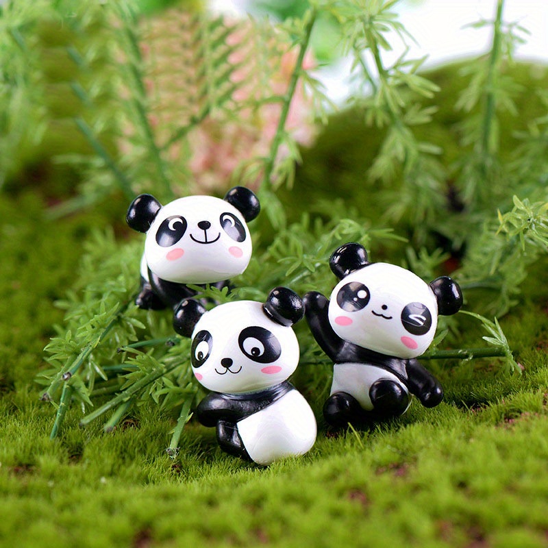 Cute Panda Figurines Miniatures Mini Diy Ornament - Temu