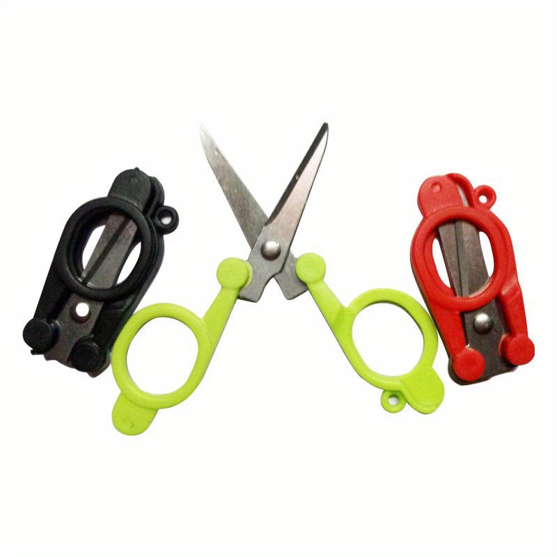 Compact Stainless Steel Folding Scissors for Travel and Outdoor Activities  - Lightweight and Durable Mini Scissors for Fishing and Camping
